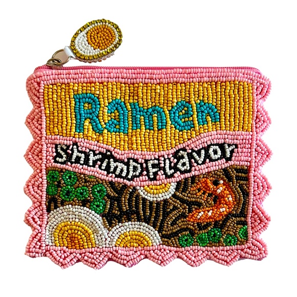 Lily Posh Handbags - Lily Posh Ramen Coin Purse, Beaded Bag Shrimp